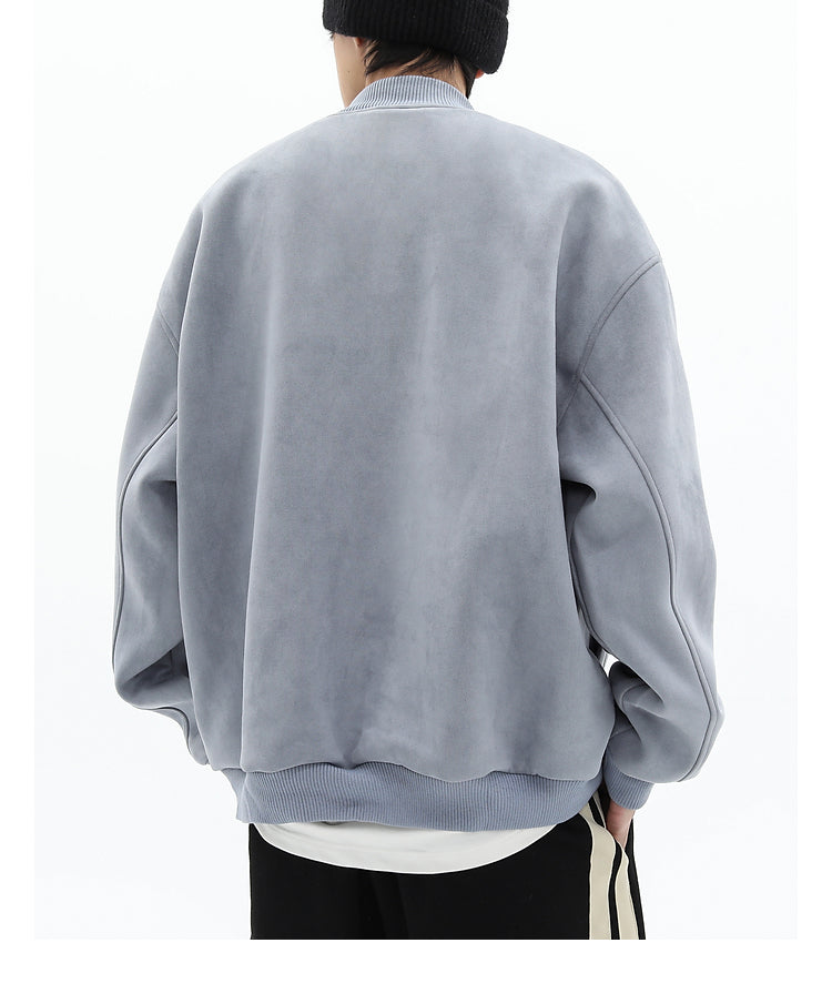 Panther Faux Suede Bomber Jacket