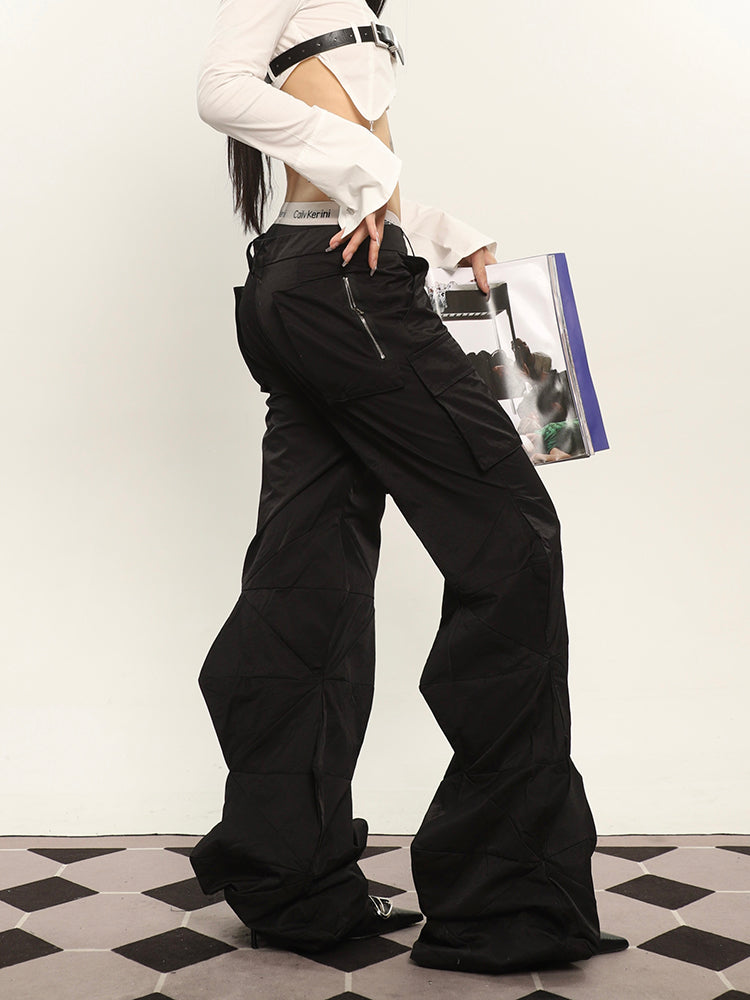 Diamond Flared Cargo Pants