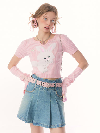 Knit Bunny Top with Sleeves