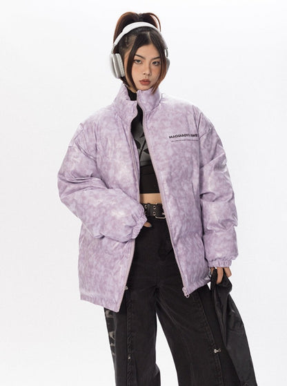 Faux Leather Puffer Jacket