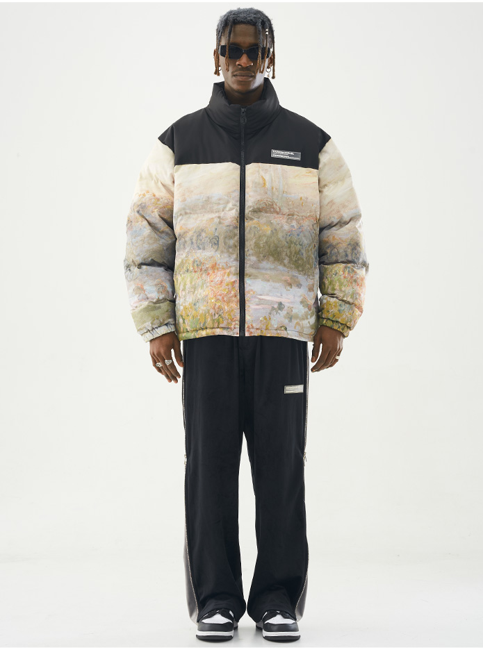 Abstract Down Puffer Jacket