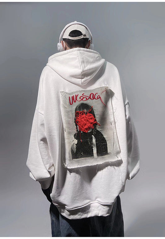 Deconstructed Graffiti Vintage Patch Hoodie