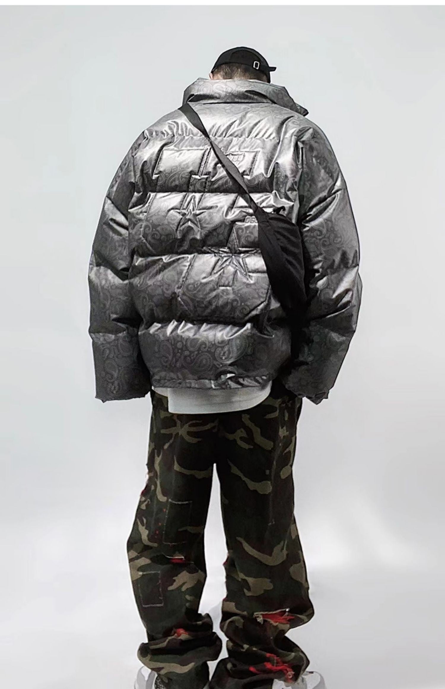 Streetwear Paisley Puffer Jacket