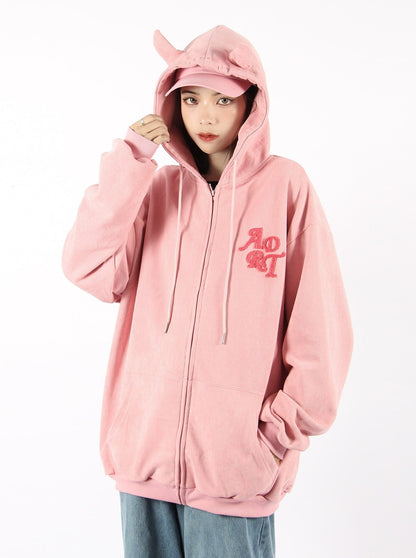 Twenties Devil Horn Zip Hoodie