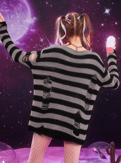 Destroyed Striped Sweater