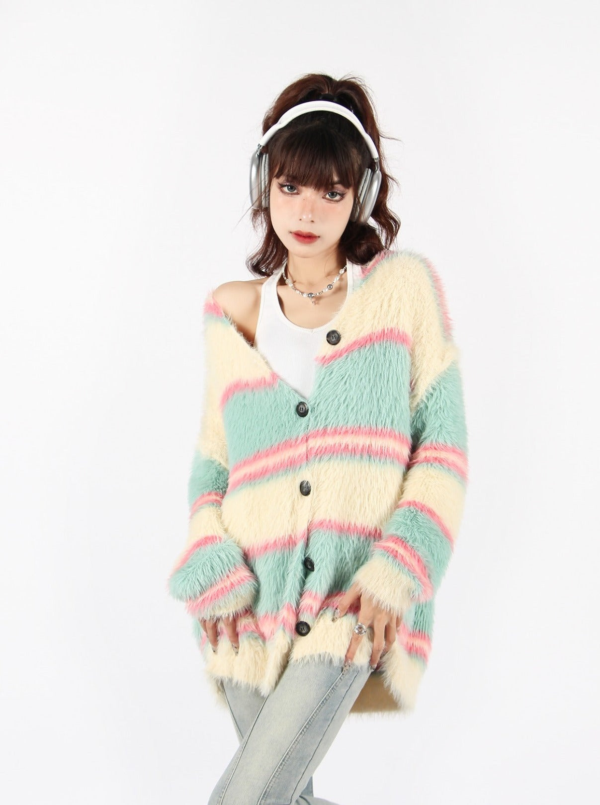 Pastel Striped Cardigan