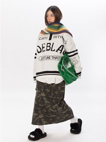 College Knit Polo Sweater