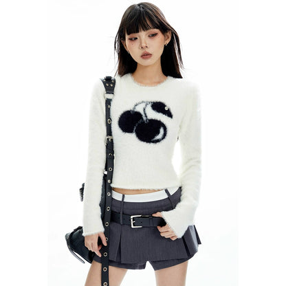 Cherry Plush Cropped Sweater