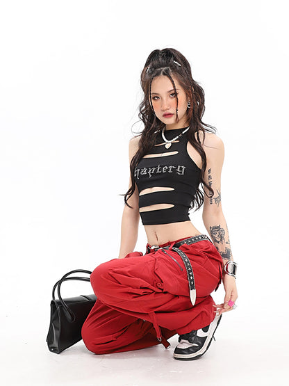 Slash Cutout Crop Top