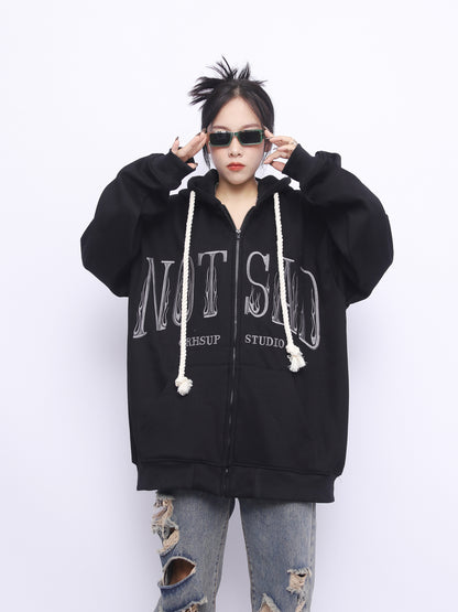 Not Sad Embroidered Hoodie