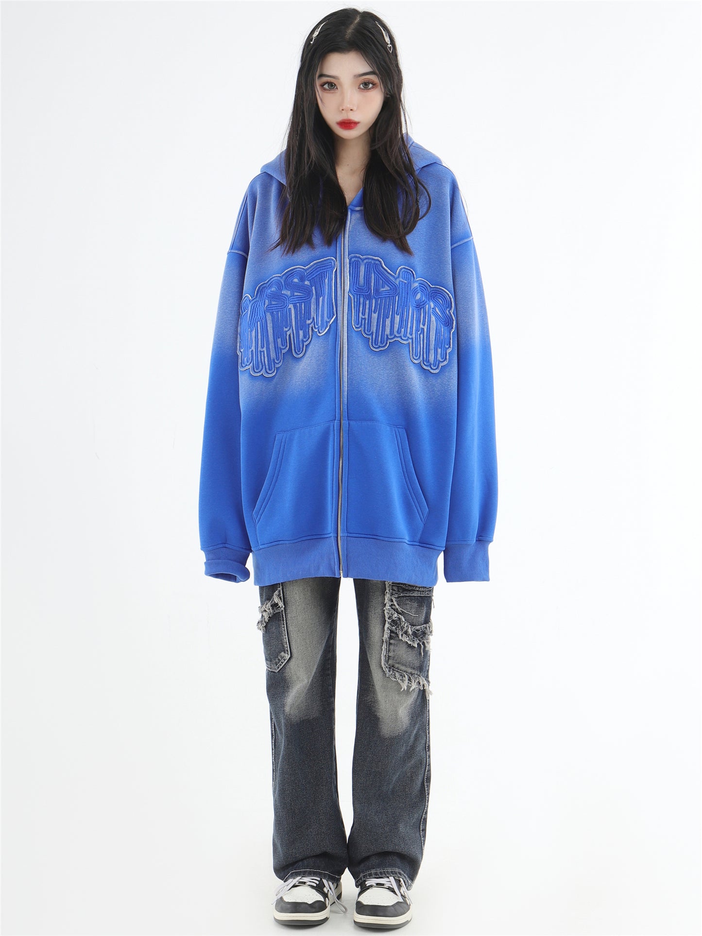 Ins Gradient Zip Hoodie