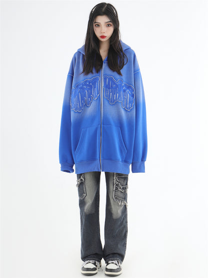Ins Gradient Zip Hoodie