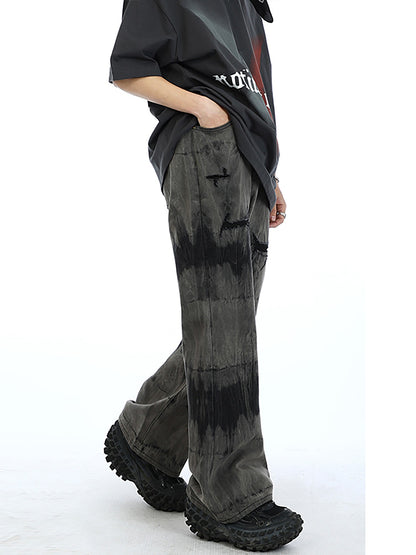 Tie-Dye Gradient Flared Jeans