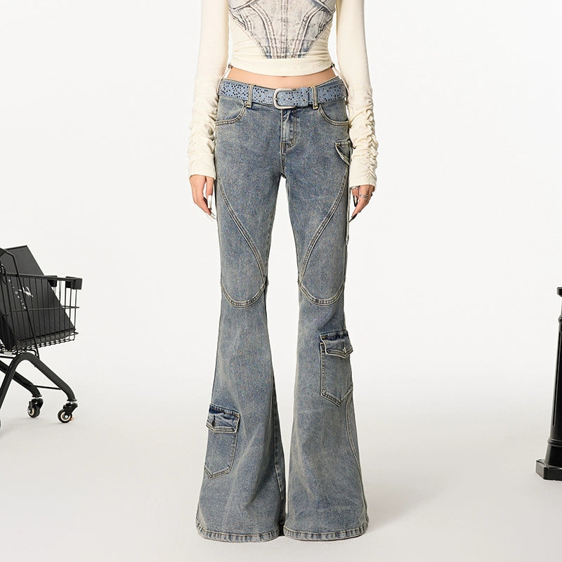 Flared Cargo Jeans
