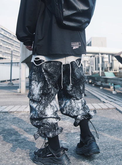 Techwear Splatter Cargo Loose Fit Jogger