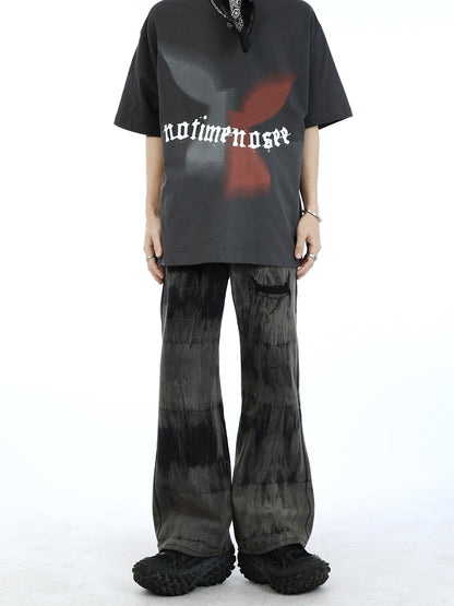 Tie-Dye Gradient Flared Jeans