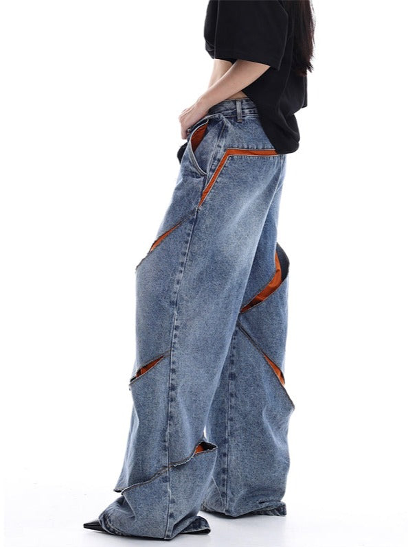 Slashed Deconstructed Jeans