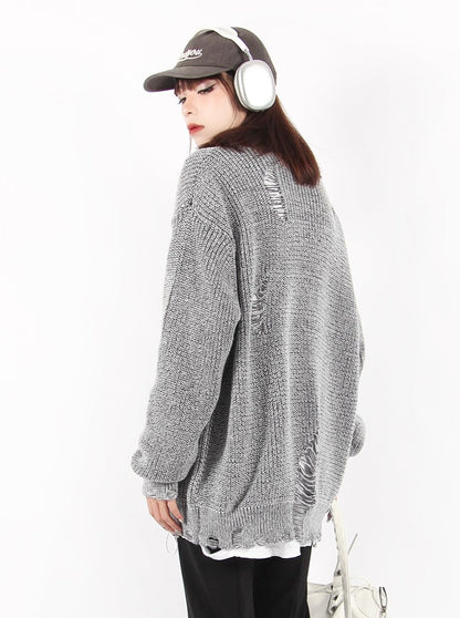 Two Toned Destroyed Sweater