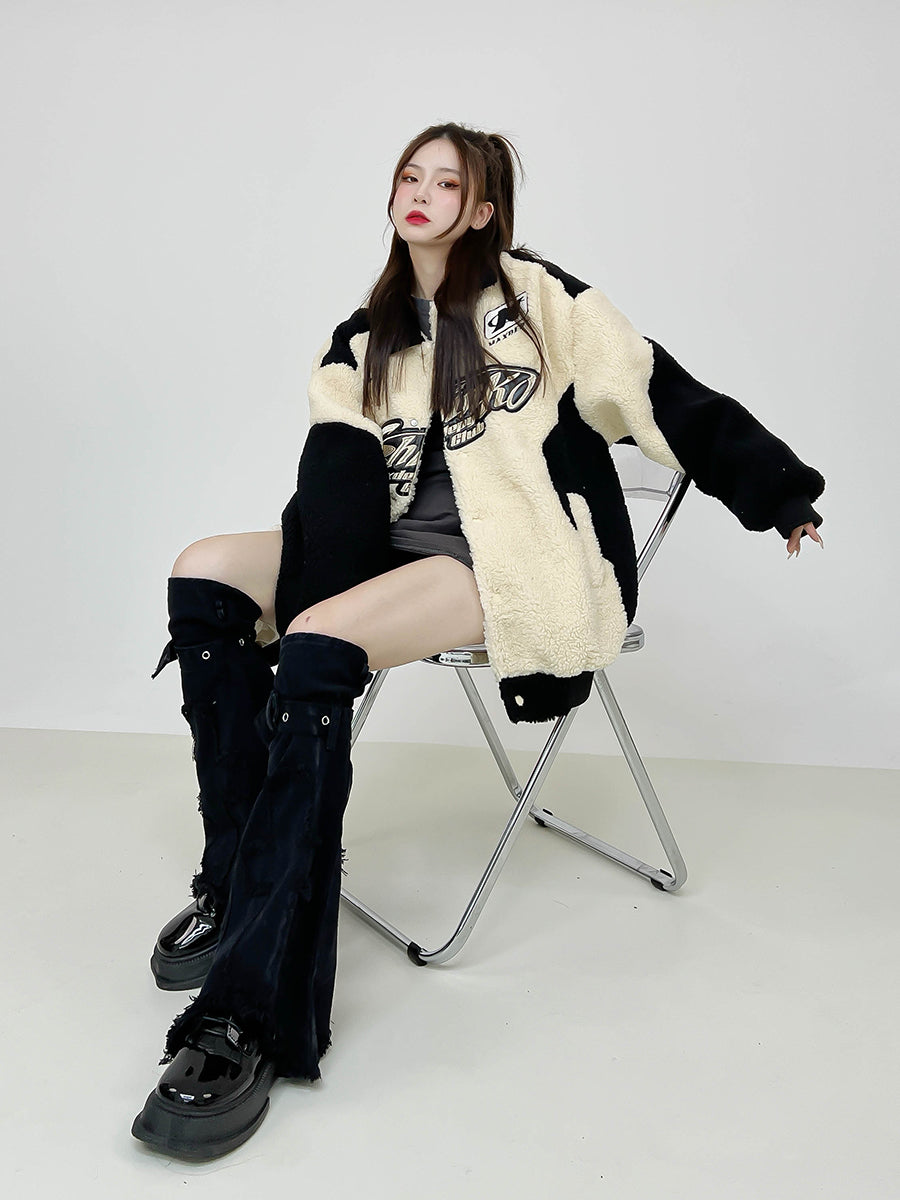 Sherpa Fleece Oversized Bomber Jacket