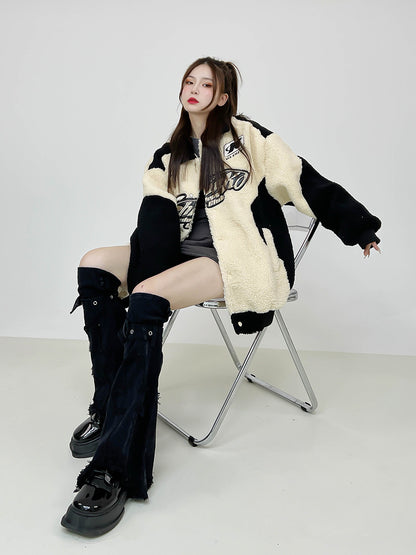 Sherpa Fleece Oversized Bomber Jacket