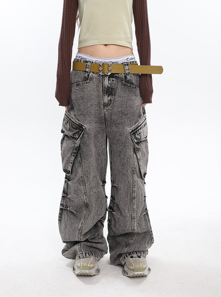 Slouchy Wide Leg Cargo Jeans