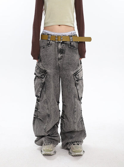 Slouchy Wide Leg Cargo Jeans