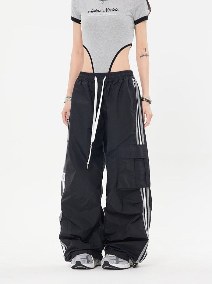 Striped Wide Leg Track Pants