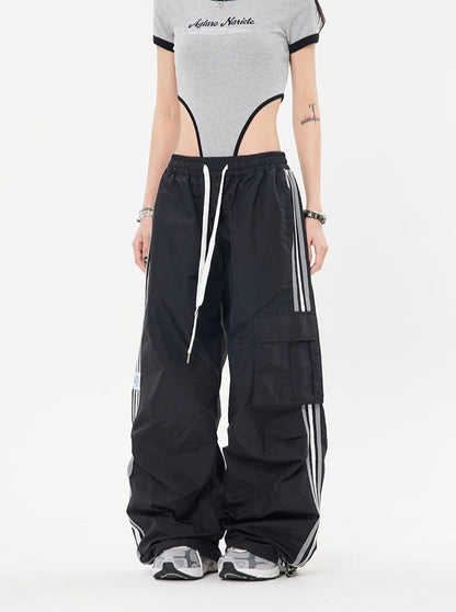 Striped Wide Leg Track Pants