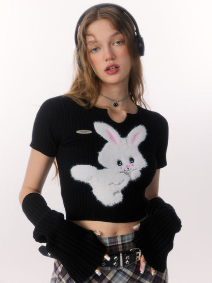 Knit Bunny Top with Sleeves