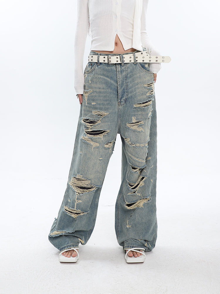 Ripped + Destroyed Baggy Jeans