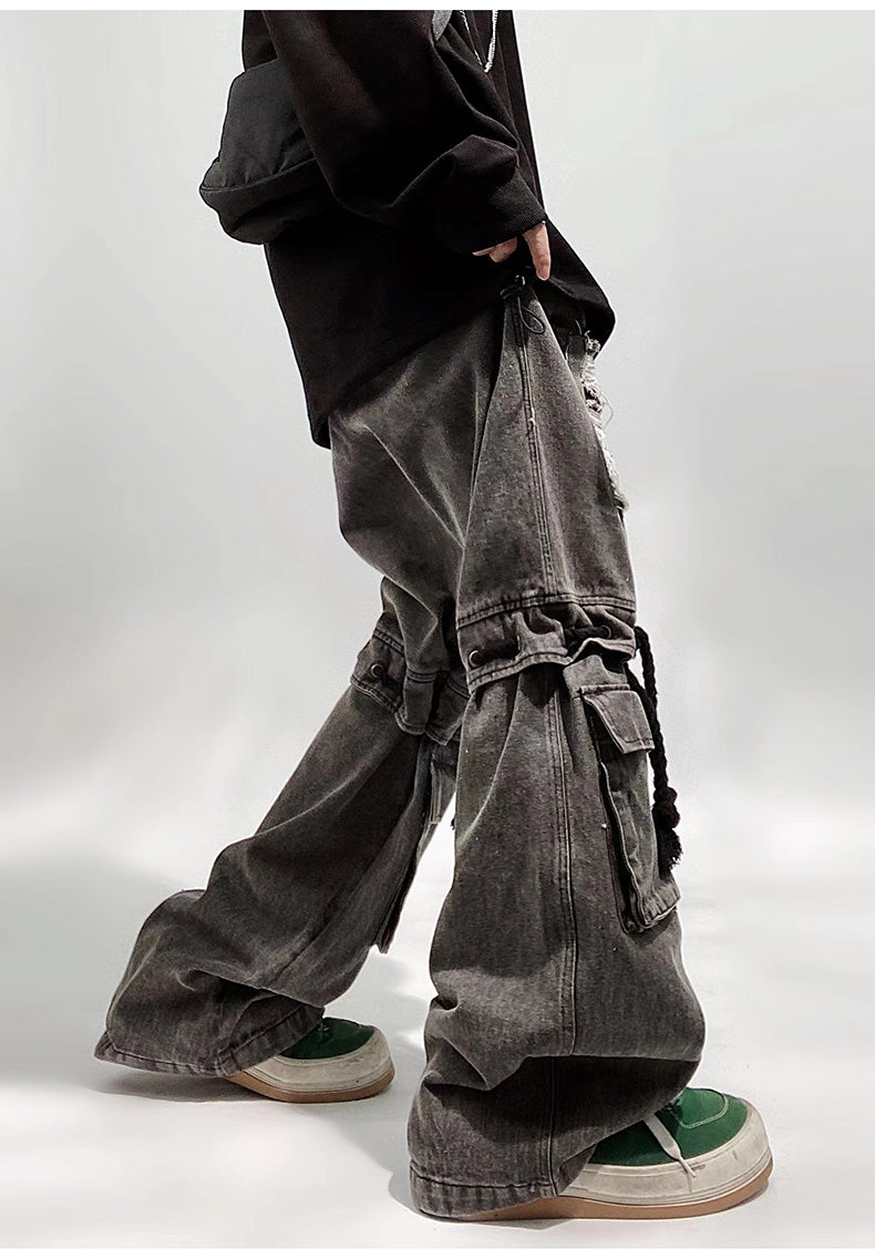 Ripped Baggy Wide Leg Distressed Jeans