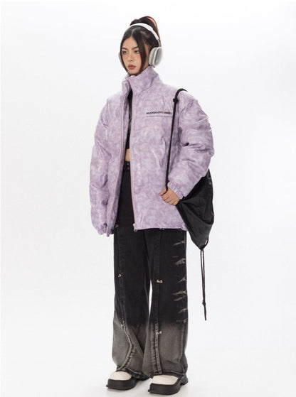 Faux Leather Puffer Jacket