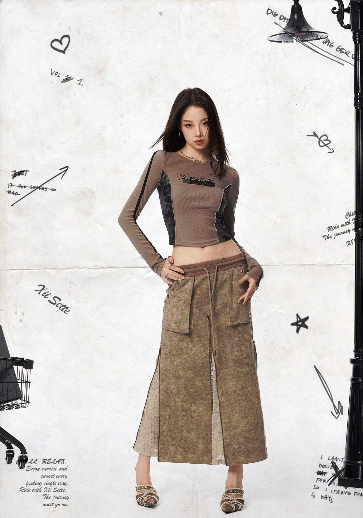 Paneled Long Sleeve Top