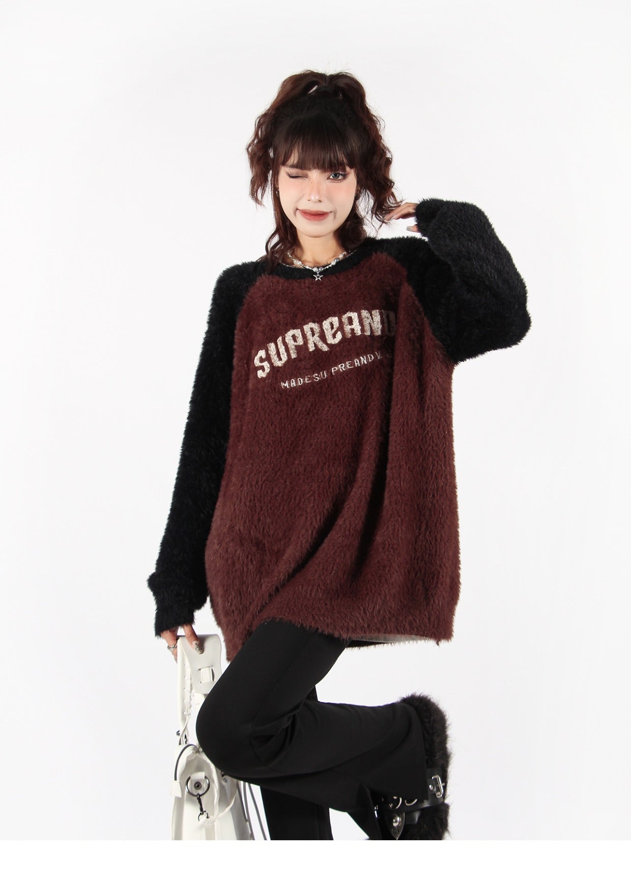 Fluffy Raglan Sweater
