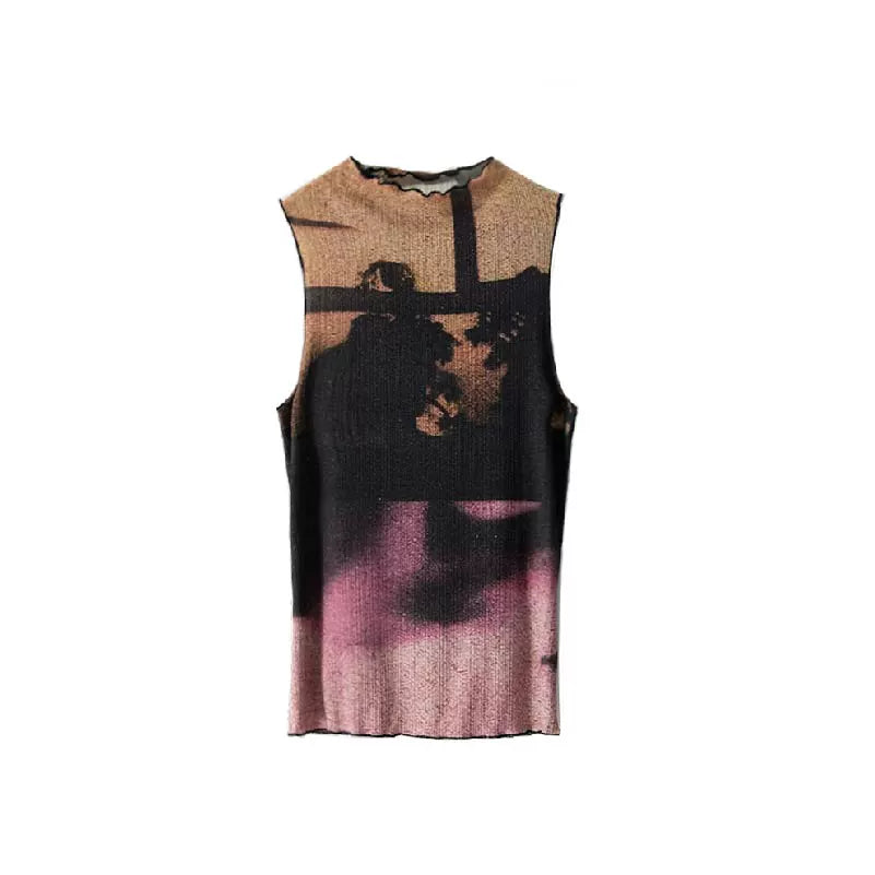 Pink Gradient Sleeveless Top