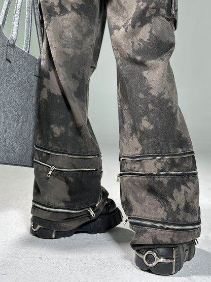 Camo Zipper Cargo Pants