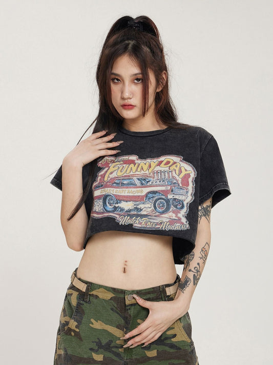 Krazy Kart Racing Cropped Tee