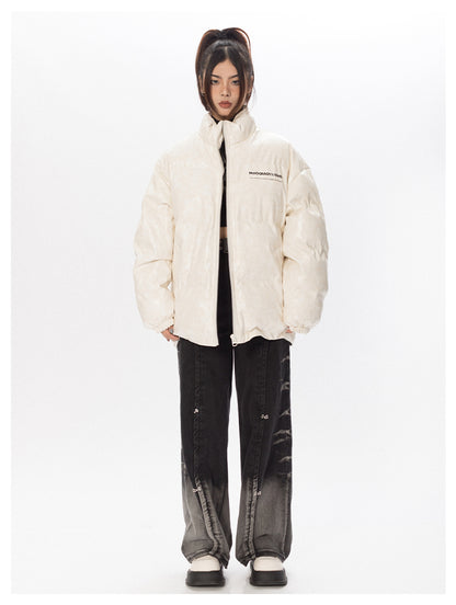 Faux Leather Puffer Jacket