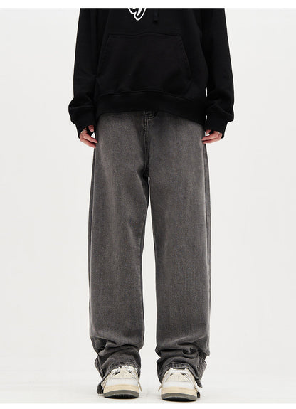Snap Tab Zipper Ankle Loose Fit Jeans