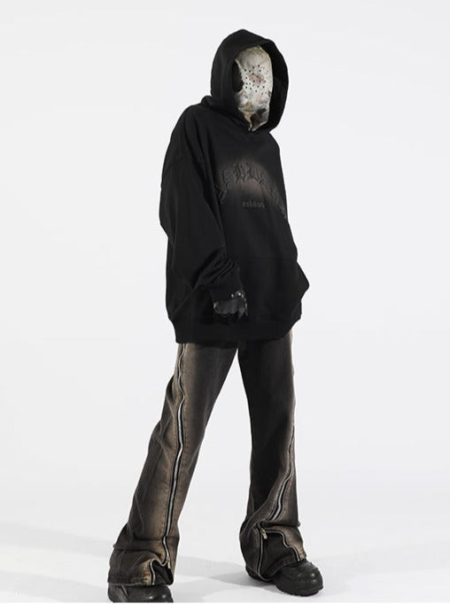 Black Gradient Zipper Jeans