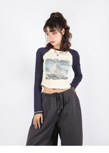 Mountain Classic Raglan Long Sleeve Top