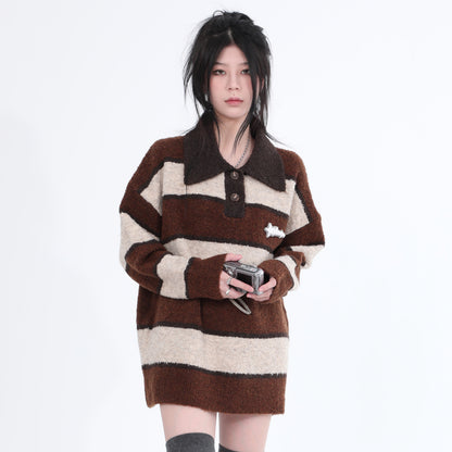 Striped Polo Sweater