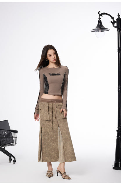 Paneled Long Sleeve Top