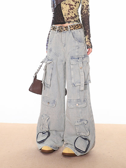 baggy oversized wide leg cargo jeans
