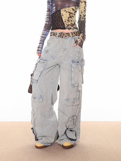 baggy oversized wide leg cargo jeans