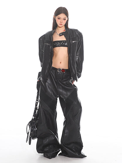 Faux Leather Moto Pants