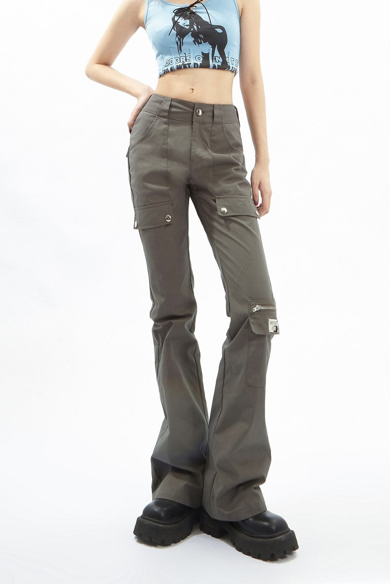 Slim Flared Cargo Pants