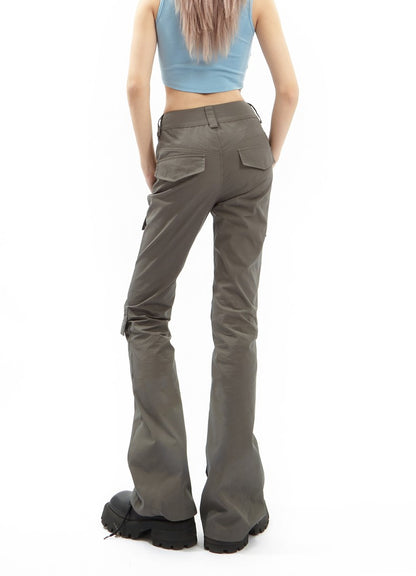 Slim Flared Cargo Pants