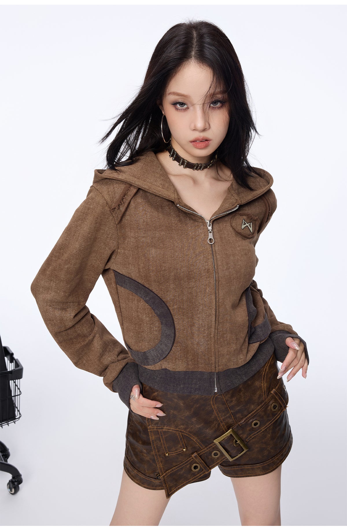 Retro Cropped Hoodie