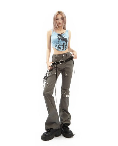 Slim Flared Cargo Pants